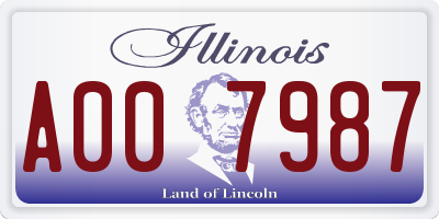 IL license plate A007987