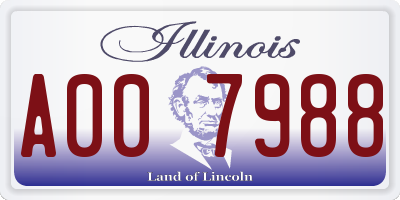IL license plate A007988