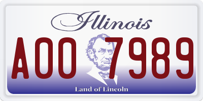 IL license plate A007989
