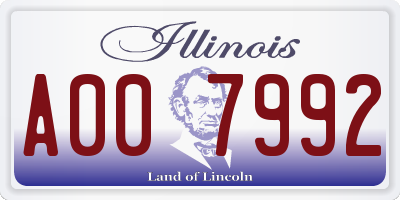 IL license plate A007992