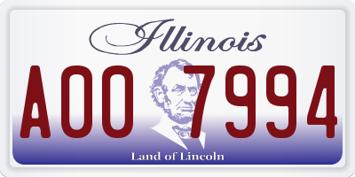 IL license plate A007994