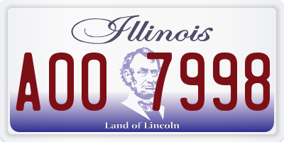IL license plate A007998