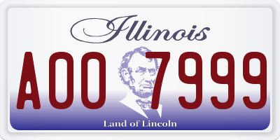 IL license plate A007999