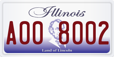 IL license plate A008002