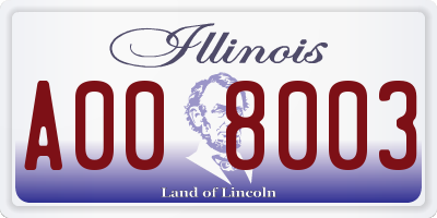IL license plate A008003