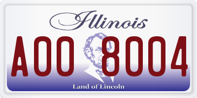 IL license plate A008004