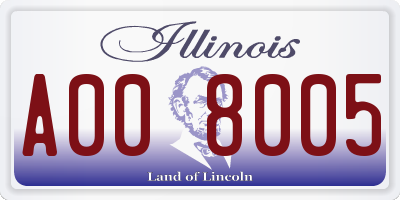 IL license plate A008005