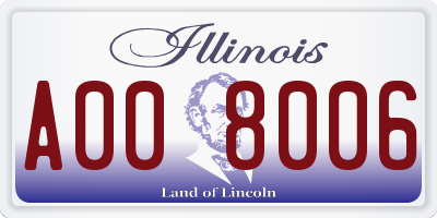 IL license plate A008006