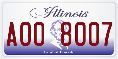 IL license plate A008007