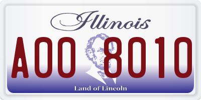 IL license plate A008010