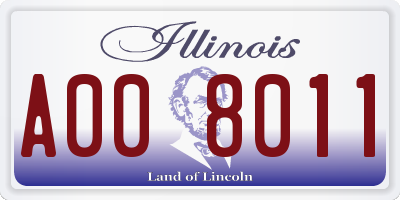 IL license plate A008011