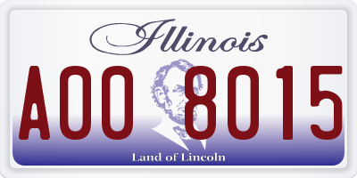 IL license plate A008015