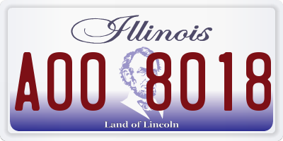 IL license plate A008018