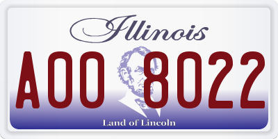 IL license plate A008022