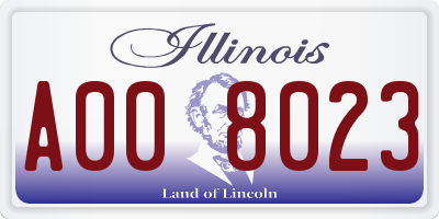 IL license plate A008023