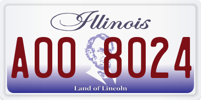 IL license plate A008024