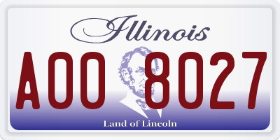 IL license plate A008027