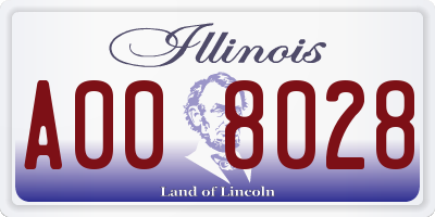 IL license plate A008028