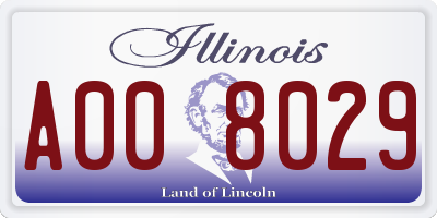 IL license plate A008029