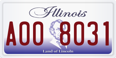 IL license plate A008031