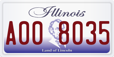 IL license plate A008035