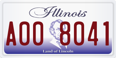 IL license plate A008041