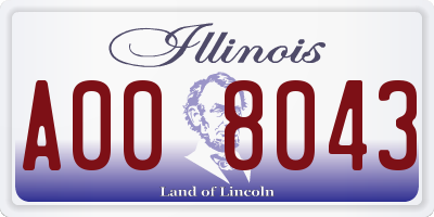 IL license plate A008043
