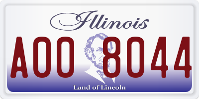 IL license plate A008044