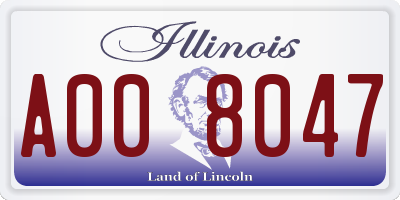 IL license plate A008047