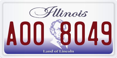 IL license plate A008049