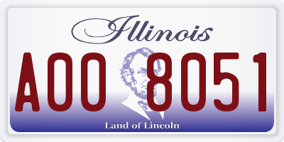 IL license plate A008051