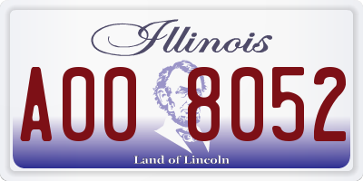 IL license plate A008052