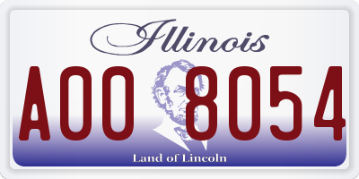 IL license plate A008054