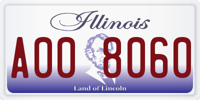 IL license plate A008060