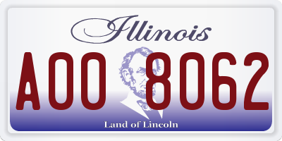 IL license plate A008062