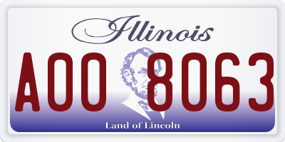 IL license plate A008063