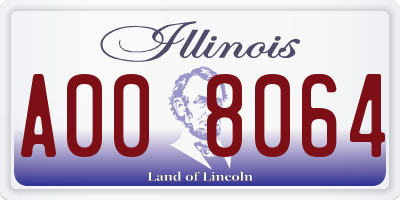 IL license plate A008064
