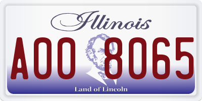 IL license plate A008065
