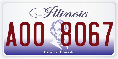 IL license plate A008067