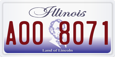 IL license plate A008071