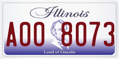 IL license plate A008073