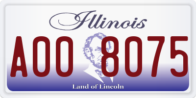 IL license plate A008075
