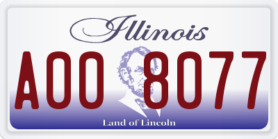 IL license plate A008077