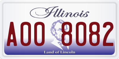 IL license plate A008082