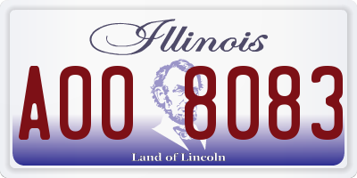 IL license plate A008083
