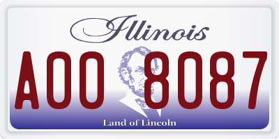 IL license plate A008087