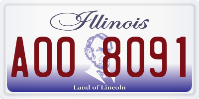 IL license plate A008091