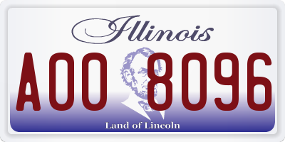 IL license plate A008096