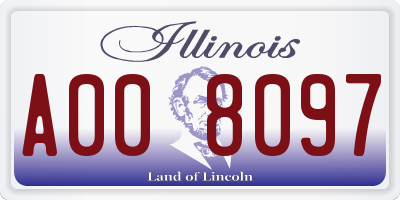 IL license plate A008097