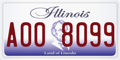 IL license plate A008099